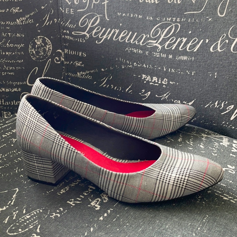 CL by Laundry plaid block heels